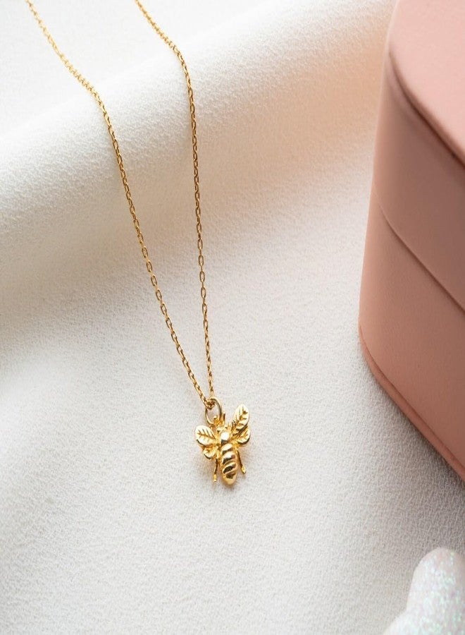 LLWOM Gold Necklace for Women, 14K Gold Plated Bee Necklace Dainty Bee Necklaces for Women Trendy Necklaces Jewelry - Image 4